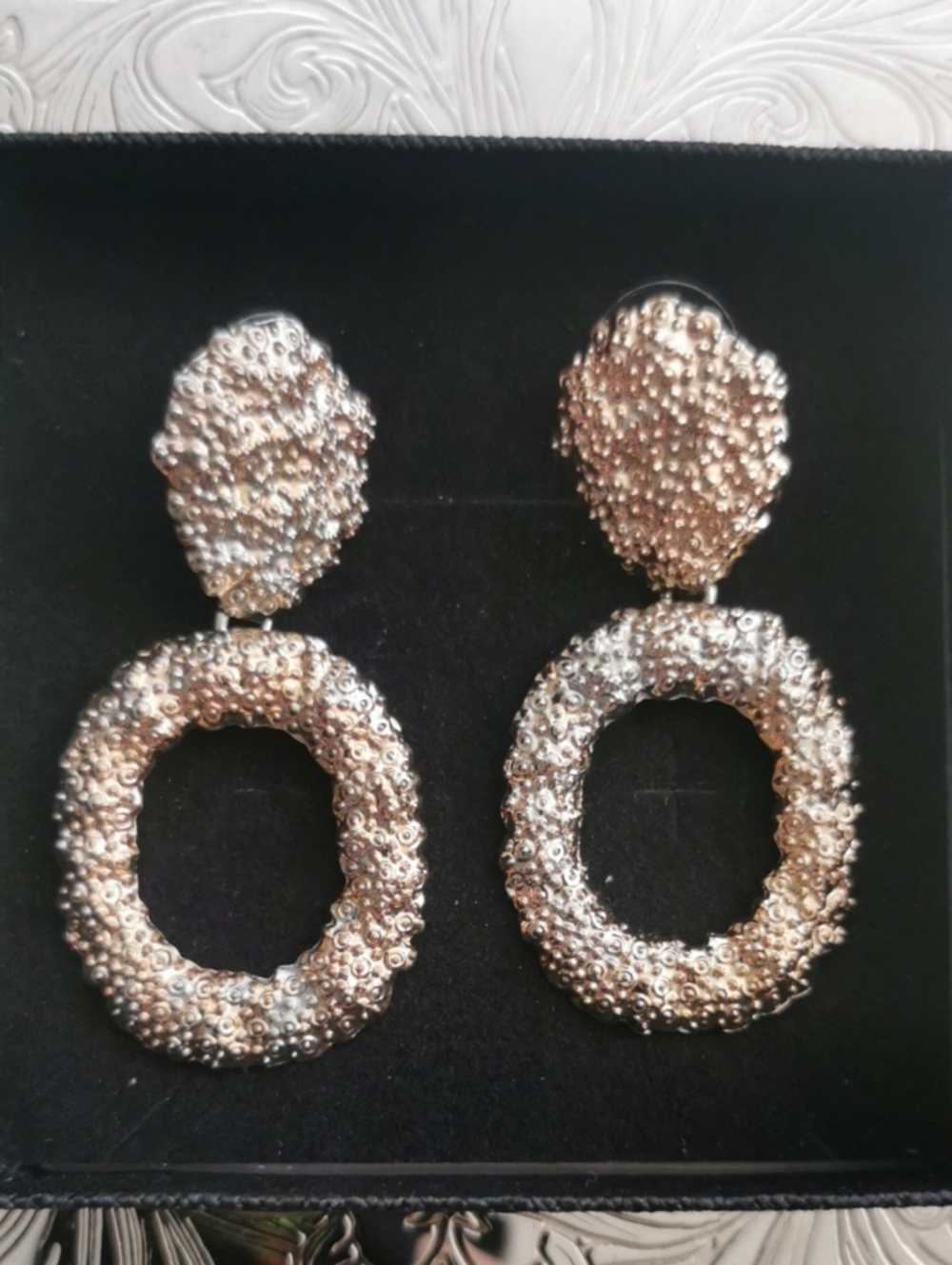 Textured Gold Studs Drop Earrings - Women's Fashion Jewelry